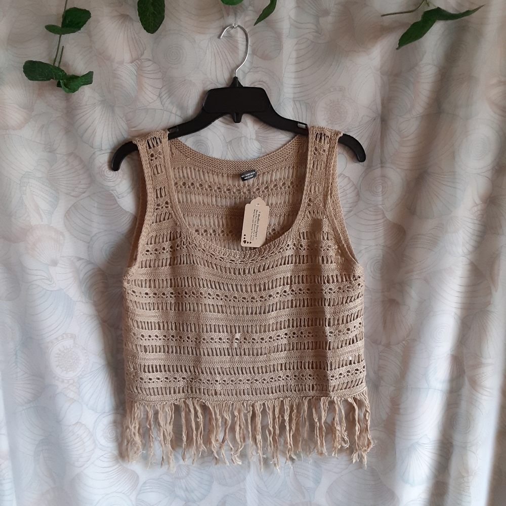 Knitted Boho Fringe Tank Top - Picture 6 of 7